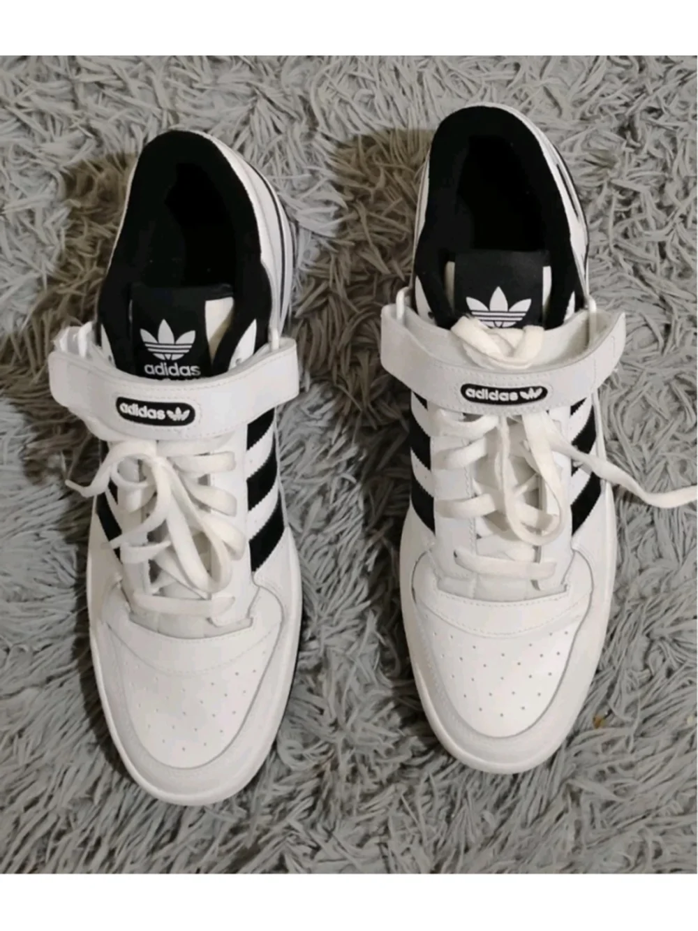 Adidas Forum Low Shoes Mens Size 13 White Black Strap Sneakers Originals FY7757